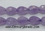 CNA317 15.5 inches 10*14mm faceted teardrop natural lavender amethyst beads