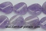 CNA343 15.5 inches 20mm twisted coin natural lavender amethyst beads