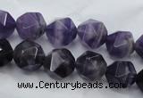 CNA504 15 inches 12mm faceted nuggets amethyst gemstone beads