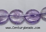 CNA823 15.5 inches 16mm flat round natural light amethyst beads