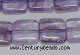 CNA842 15.5 inches 14mm square natural light amethyst beads