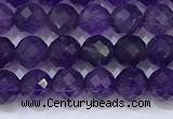 CNA990 15.5 inches 4mmm faceted round amethyst beads wholesale