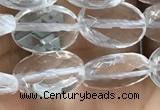 CNC762 15.5 inches 8*12mm faceted oval white crystal beads