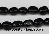 CNG03 15.5 inches 9*12mm nuggets black agate gemstone beads