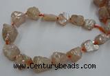 CNG1806 15.5 inches 15*20mm - 20*25mm nuggets plated rose quartz beads