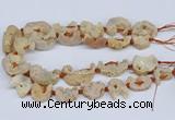 CNG3374 20*30mm - 30*45mm freeform plated druzy agate beads