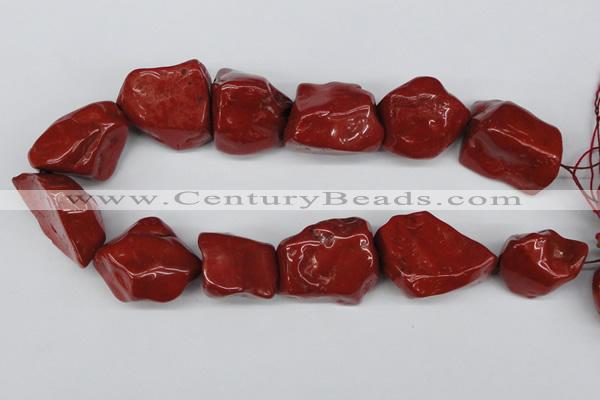 CNG50 15.5 inches 25*35mm nuggets red jasper gemstone beads