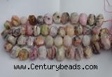 CNG5205 12*16mm - 15*20mm faceted nuggets pink opal gemstone beads