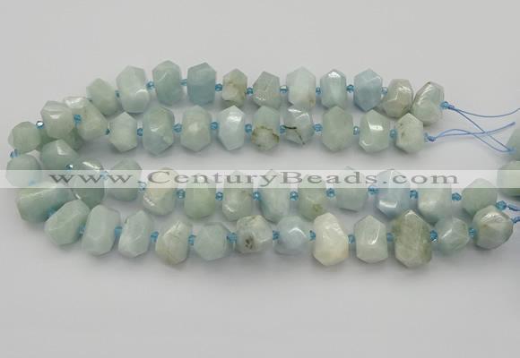 CNG5217 15.5 inches 12*16mm - 15*20mm faceted nuggets aquamarine beads