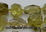 CNG5236 15.5 inches 13*18mm - 18*25mm faceted nuggets lemon quartz beads