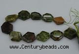 CNG5314 15.5 inches 20*30mm - 35*45mm freeform green garnet beads