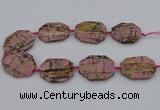 CNG5316 15.5 inches 25*35mm - 35*45mm freeform rhodonite beads