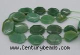 CNG5361 20*30mm - 35*45mm faceted freeform green aventurine beads