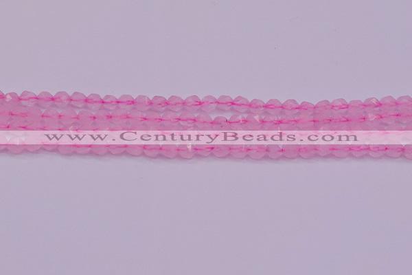 CNG5481 15.5 inches 6mm faceted nuggets rose quartz beads