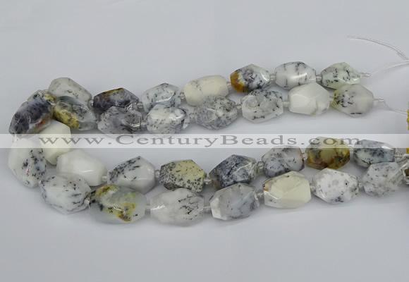 CNG5521 12*16mm - 15*25mm faceted nuggets white opal gemstone beads