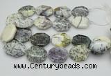 CNG5598 20*30mm - 35*45mm faceted freeform white opal gemstone beads