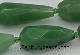 CNG5615 15*35mm - 18*45mm faceted teardrop green aventurine beads