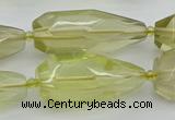 CNG5648 15*35mm - 18*45mm faceted teardrop lemon quartz beads