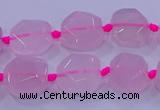 CNG5784 10*12mm - 10*14mm faceted freeform rose quartz beads