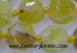 CNG5811 15.5 inches 10*12mm - 10*14mm faceted freeform yellow opal beads