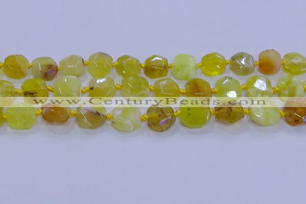 CNG5811 15.5 inches 10*12mm - 10*14mm faceted freeform yellow opal beads