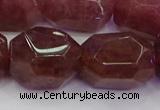 CNG5847 16*22mm - 18*25mm faceted nuggets strawberry quartz beads