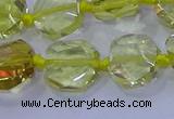 CNG5880 15.5 inches 10*12mm - 10*14mm faceted freeform lemon quartz beads