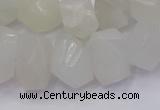 CNG5931 10*14mm - 13*18mm faceted nuggets white moonstone beads