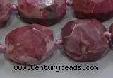 CNG5934 10*14mm - 12*16mm faceted freeform rhodochrosite beads