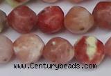 CNG6040 15.5 inches 12mm faceted nuggets rhodochrosite beads