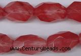 CNG608 12*20mm – 14*24mm faceted nuggets cherry quartz beads