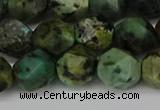 CNG6110 15.5 inches 8mm faceted nuggets African turquoise beads