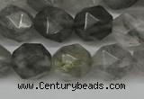 CNG6170 15.5 inches 10mm faceted nuggets cloudy quartz beads