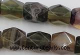 CNG650 15.5 inches 13*18mm faceted nuggets rainbow fluorite beads