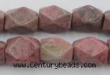 CNG658 15.5 inches 13*18mm faceted nuggets rhodochrosite beads