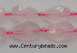 CNG6916 15.5 inches 12*16mm - 13*18mm faceted nuggets rose quartz beads