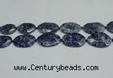 CNG7094 25*35mm - 35*45mm faceted freeform blue spot stone beads