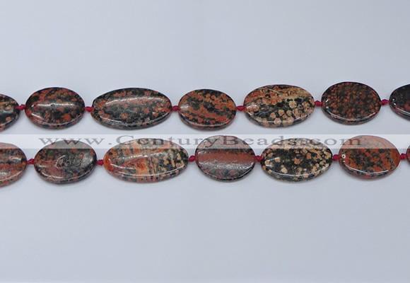 CNG7113 18*25mm - 20*33mm freeform red snowflake obsidian beads