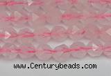 CNG7225 15.5 inches 6mm faceted nuggets rose quartz beads