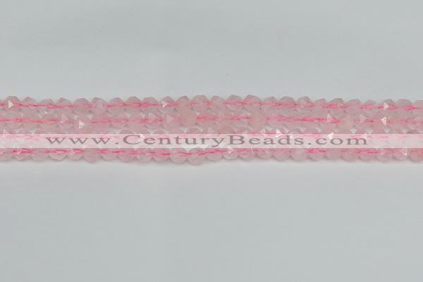 CNG7225 15.5 inches 6mm faceted nuggets rose quartz beads