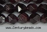 CNG7277 15.5 inches 10mm faceted nuggets red garnet beads