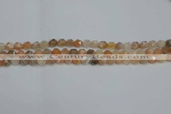 CNG7291 15.5 inches 8mm faceted nuggets moonstone beads