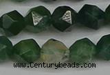 CNG7338 15.5 inches 12mm faceted nuggets moss agate beads