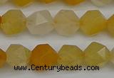 CNG7356 15.5 inches 8mm faceted nuggets yellow jade beads