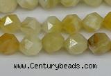 CNG7365 15.5 inches 6mm faceted nuggets yellow opal beads