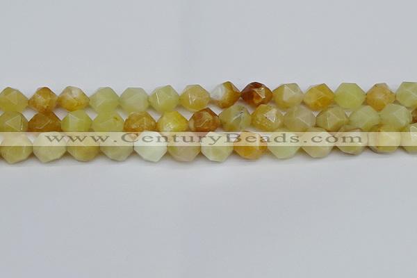 CNG7367 15.5 inches 10mm faceted nuggets yellow opal beads