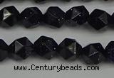 CNG7406 15.5 inches 8mm faceted nuggets blue goldstone beads