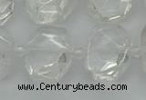 CNG7450 12*16mm - 15*20mm faceted freeform white crystal beads