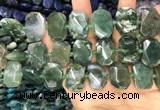 CNG7783 15.5 inches 13*18mm - 15*25mm faceted freeform moss agate beads