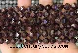 CNG8770 15.5 inches 8mm faceted nuggets garnet gemstone beads